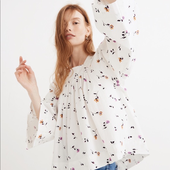 Madewell Square Neck Top in Sweet Blossoms - Picture 2 of 8
